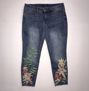 Jeans BANDOLINO Lisbeth donna taglia 6P blu lavaggio medio ricamato fiori Y2K - Foto 1 di 12