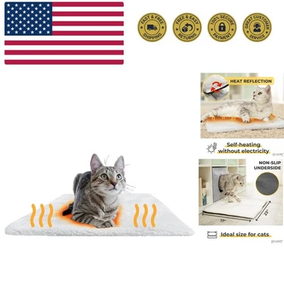 Cama para gatos autocalentable 23,5 x 17,7 pulgadas - Alfombra térmica autocalentable para gatos para indoo... Foto 1 de 4