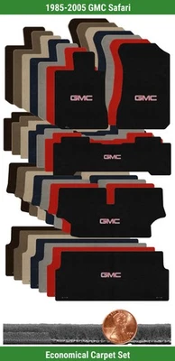 Juego de alfombrillas Velourtex personalizadas para GMC Safari 1985-2005 con logotipo (5 piezas) #RB6 Foto 1 de 4