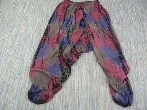 RAPP Tie-Dye Harem Pants Free Size 100% Viscose Festival Boho Trousers MC Hammer - Picture 1 of 11