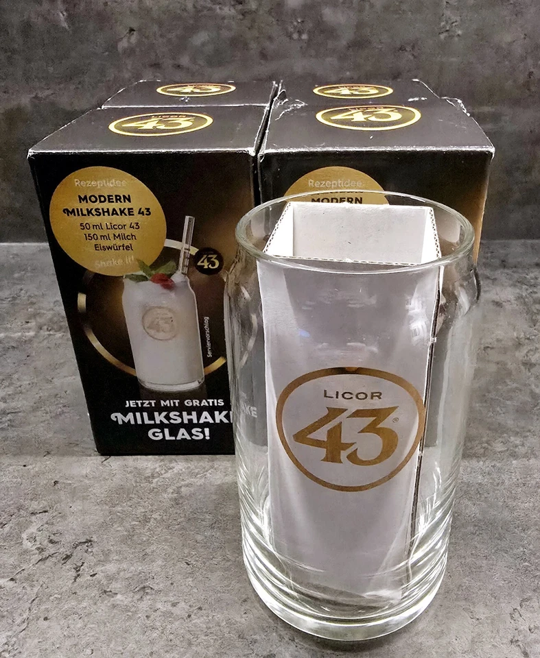 4x Likör 43 Glas 0,35l Licor Cocktail Milkshake Longdrink Gläser NEU  - Bild 1 von 1