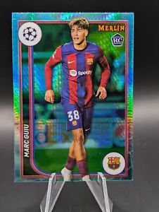 2023-24 TOPPS MERLIN AQUA PRIZM MARC GUIU RC ROOKIE #37 FC BARCELONA - Picture 1 of 2