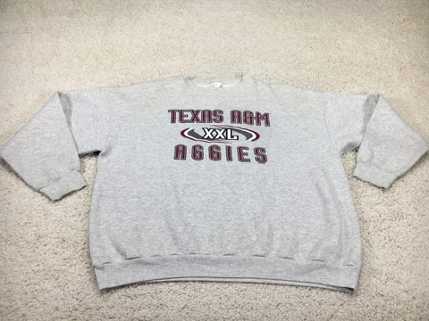 Vintage Texas A&M Aggies Sweater Mens 2XL XXL Gray Sweatshirt Tultex Logo 90s Cover