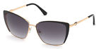 Guess GU7743 Sunglasses Women Shiny Black Square 59mm New & Authentic