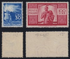 Italia 1945 Democratica 23 val. n.543-565 serie nuova MNH** gomma integra
