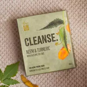 Isha Life Neem Kurkuma Tulsi Teebaum Handarbeit Bio Körperseife 100g - Bild 1 von 5