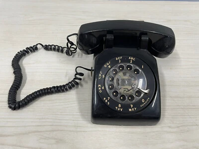 Teléfono de escritorio giratorio vintage negro Western Electric Bell System 500-DM 500DM Foto 1 de 4