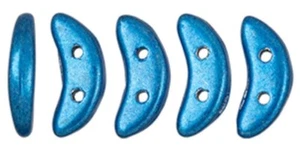 06B03, Sat Metallic Nebulas Blue, Crescents, 5g, 10x3/3x10mm, 2 hole(CR4) - Picture 1 of 1