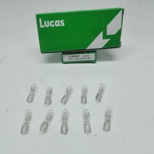 KIT 10 PZ LAMPADINA VETRO LUCAS LLB286T LUCI QUADRO CRUSCOTTO 12V 1,2W W2x4,6d - Foto 1 di 2