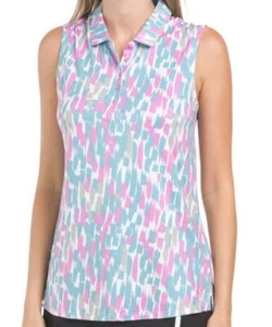 NWT Ladies PUMA Teal Orchid Cloudspun Sleeveless Polo Golf Shirt - L & XXL - Picture 1 of 1