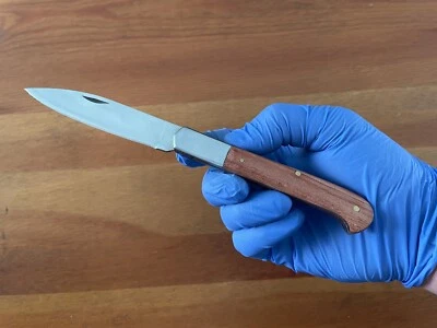 Junta Deslizante Mango Madera Hoja Acero Inoxidable 3.4" Navaja Girodia Hecho en España Foto 1 de 4