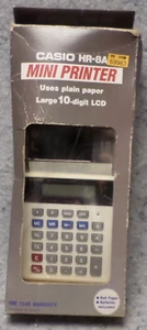 Calculadora de impresión CASIO HR-8A de colección pantalla de 10 dígitos nueva nunca usada (C9B4) - Imagen 1 de 7