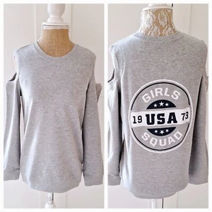 Arizona Girls Teens Grey Marl Cold Shoulder Sweatshirt Top Age 12/14 NEW - Picture 1 of 7