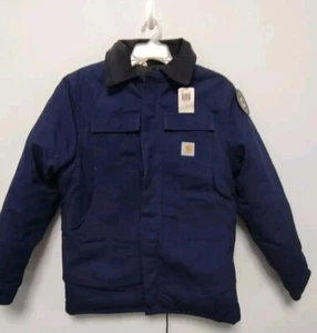 Neu 1995 Carhartt 42 Tall Jacke Artic Navy Quilted Duck CQ192 USA Union Coat  - Bild 1 von 10