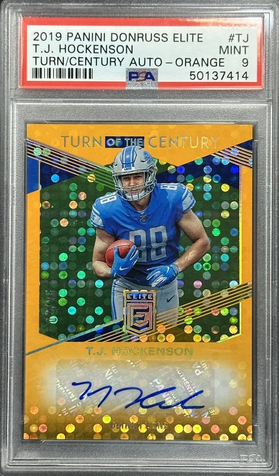 2019 Panini Donruss Elite T.J. Hockenson Turn/Century Auto  - Orange - Image 1 of 1