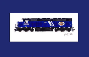 Montana Rail Link SDP40 #290 11""x17"" estampado enmarañado firmado por Andy Fletcher - Imagen 1 de 1