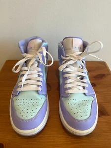Jordan 1 mid Purple Aqua size 8 uk - Picture 1 of 5