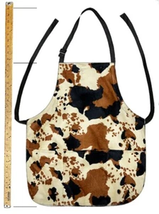 US HANDMADE 2 IN 1 APRON WITH "ANIMAL FUR COW 101" PATTERN COTTON FABRIC - Picture 1 of 4