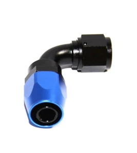 BLACK/BLUE-10AN AN10 90 Degree Swivel Oil/Fuel/Gas Line Hose End Fitting Adapter - Bild 1 von 4