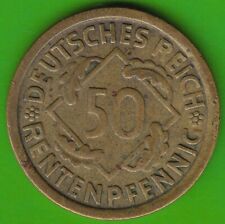 50 Rentenpfennig 1924 J  sehr schön nswleipzig