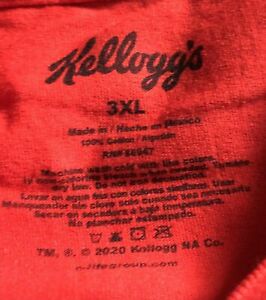 NEW Kelloggs CHEEZ-IT Logo Men's Red Short Sleeve Tshirt Size 3XL
