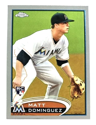 2012 Topps Chrome Matt Dominguez Miami Marlins Rookie RC #159 - Image 1 of 2
