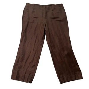 J Jill Wide leg pants 18 Silk Linen blend Wide leg trouser Pockets Womens Plus - Picture 1 of 8