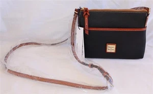 Dooney & Bourke Ginger Pouchette Black Pebble Leather Crossbody Bag NWT - Picture 1 of 15