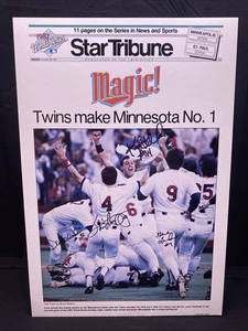 1987 World Series Minnesota Twins Star Tribune Paper Cardboard Signed - Original - Picture 1 of 16