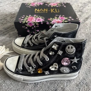 Zapatillas altas negras Free People Nan-Ku Couture Happy Monk - Imagen 1 de 14
