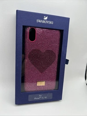 Precio de venta sugerido por el fabricante $79 Teléfono inteligente Swarovski Cristal iPhone X / XS Estuche Rosa Corazón A Presión Foto 1 de 3