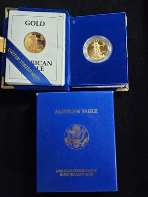 🌟 1992-P American 1/2 oz Gold Eagle $25 PROOF Liberty Coin w/OGP - Image 1 of 4