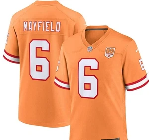 Baker Mayfield #6 Bucs Men's Throw Back Orange Alternative Replica Jersey - Picture 1 of 1