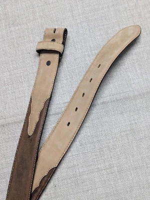 Cinturón hebilla vintage SILVER CREEK cuero marrón occidental 32 cuero de vaca RODEO Foto 1 de 4