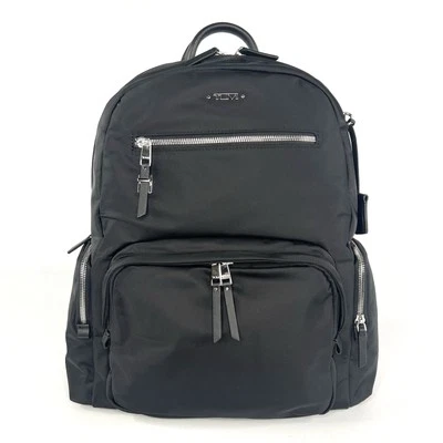 TUMI Voyageur Caren Essential Laptop Backpack Black with Silver Women Travel Bag - Image 1 of 4