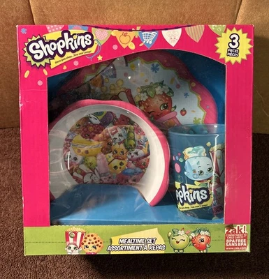 Shopkins By Zak! ¡Juego de 3 piezas Designs Mealtime con plato, cuenco y taza! Foto 1 de 4