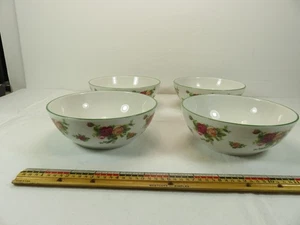 4 Royal Albert Old Country Roses Casual Classics Cereal Bowls 5 3/4 in Green NEW - Picture 1 of 8