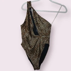 Windsor Damen Größe M Leopardenmuster One Shoulder Purrfect Poolside Look Badeanzug - Bild 1 von 9