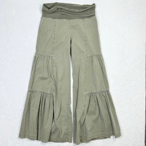 Wearables Tiered Wide Leg Pants XL Olive Green Boho Flowy Lounge Fairy Lagenlook - Picture 1 of 10