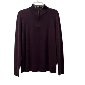 Smartwool Mens Burgundy Merono Wool Blend 1/4 Zip Pullover Size Medium - Picture 1 of 5