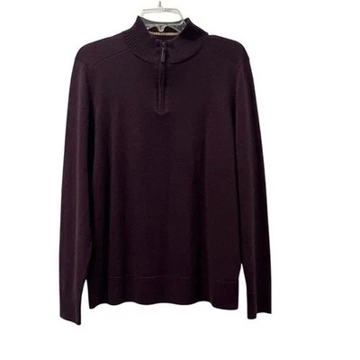 Smartwool Mens Burgundy Merono Wool Blend 1/4 Zip Pullover Size Medium - Image 1 of 4