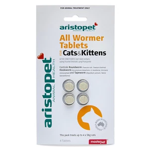 All Wormer Tablets for Cats & Kittens 5kg - 4 Tabs (Aristopet) - Picture 1 of 3