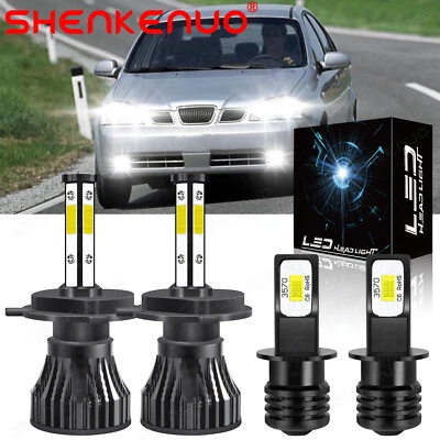 Combo de faros LED blancos + faros antiniebla para Daewoo Nubira 1999-2002 6000K Foto 1 de 4