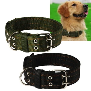 Collare per Cani in Nylon + Lega di Zinco con Manico Fibbia in Metallo Resistente Nero/Verde - Foto 1 di 26