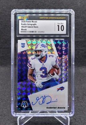 2020 Gabriel Davis Panini Mosaic Rookie RC Auto CSG 10 - Image 1 of 3