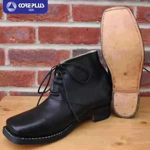 Scarpe da uomo Jefferson Davis in pelle - Stivali da gentiluomo guerra civile - Foto 1 di 2