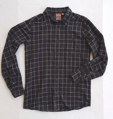 Merrell Button Up Shirt Black Grey Purple Plaid Long Sleeve OptiWick Men's Small - Image 1 of 4