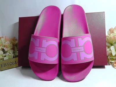 Sandalias Salvatore Ferragamo ROSA INTENSO Groove Piscinas Slide Talla 9M *****NUEVAS EN CAJA****** Foto 1 de 4