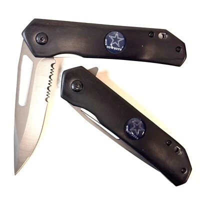 Navaja de bolsillo de hoja plegable para vaqueros de madera negra de 8" Foto 1 de 4