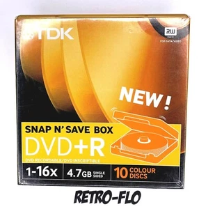 TDK - DVD-R 1-16x 4.7GB - 10 Colour Discs - Snap N Save Box - NEUF - Afbeelding 1 van 2